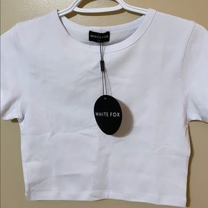 White Fox Boutique White Crop Tee